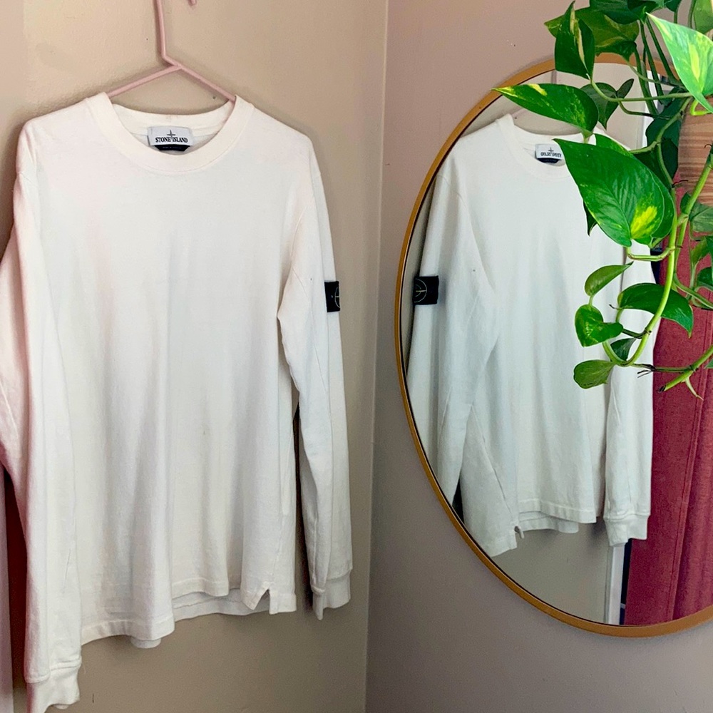 Stone Island Men’s LG Long Sleeve T-shirt White.